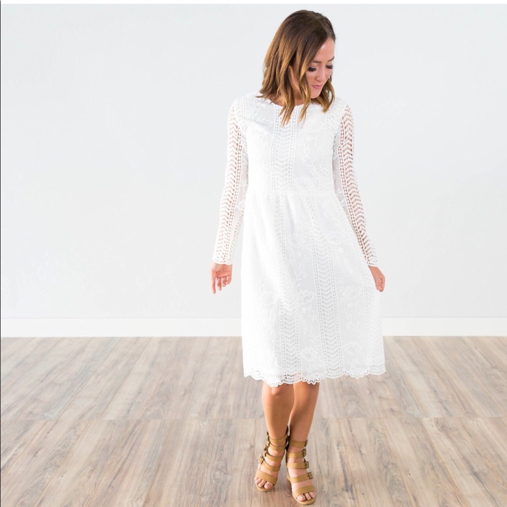White Lace Dress by Tea n Rose